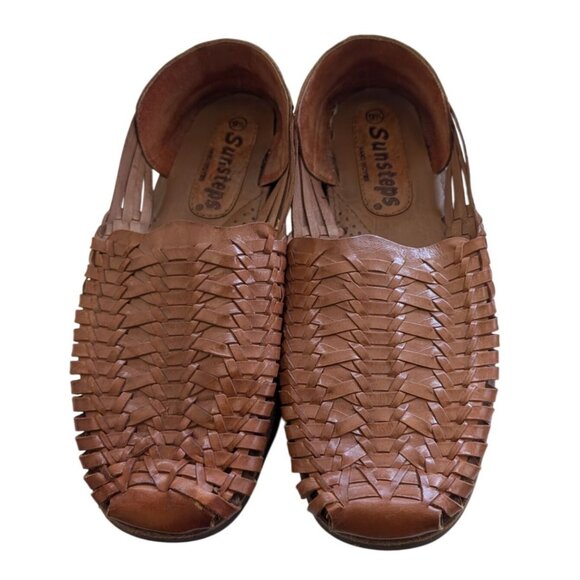 Sunsteps Hand-Woven Leather Huarache Sandals Brown Mens Size 9.5 - Picture 3 of 10